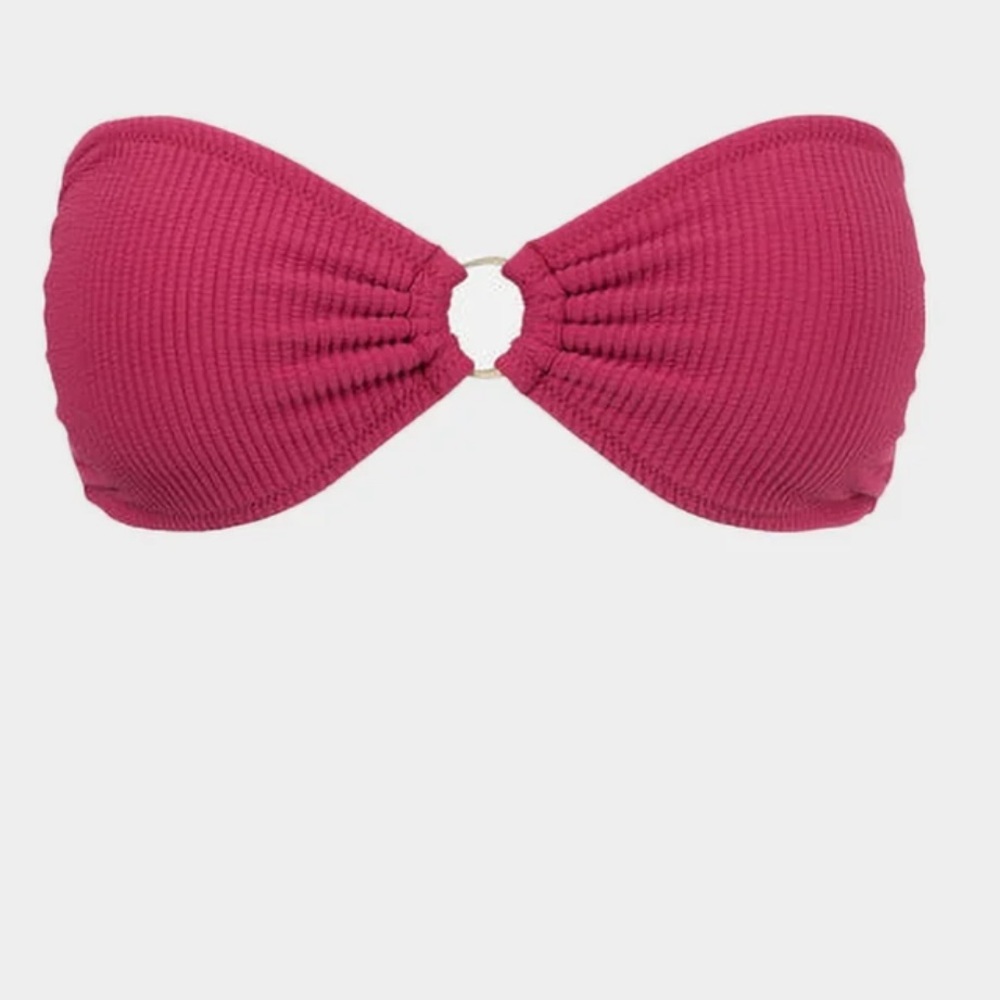 RHYTHM Isla Rib Ring Bandeau Womens Bikini Top - Wine